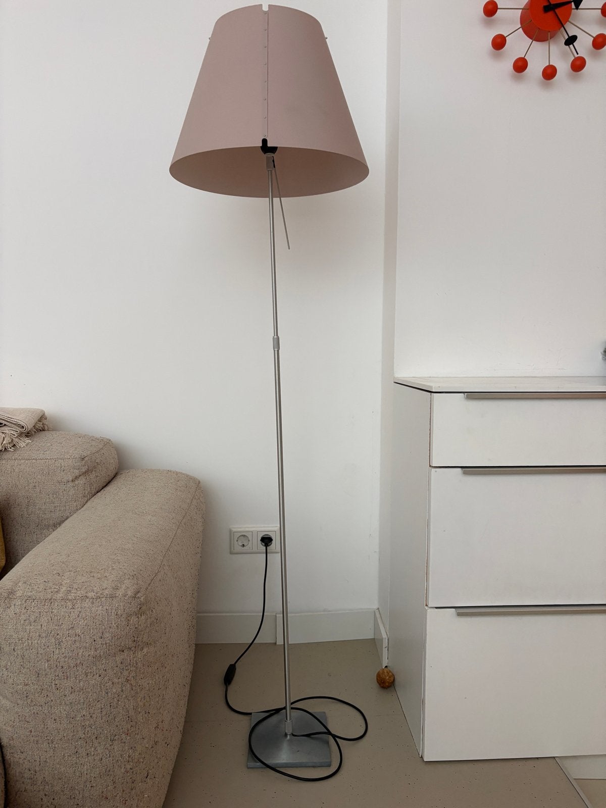 Luceplan Constanza vloerlamp, Ophalen, Gebruikt, E27 (groot), Metaal