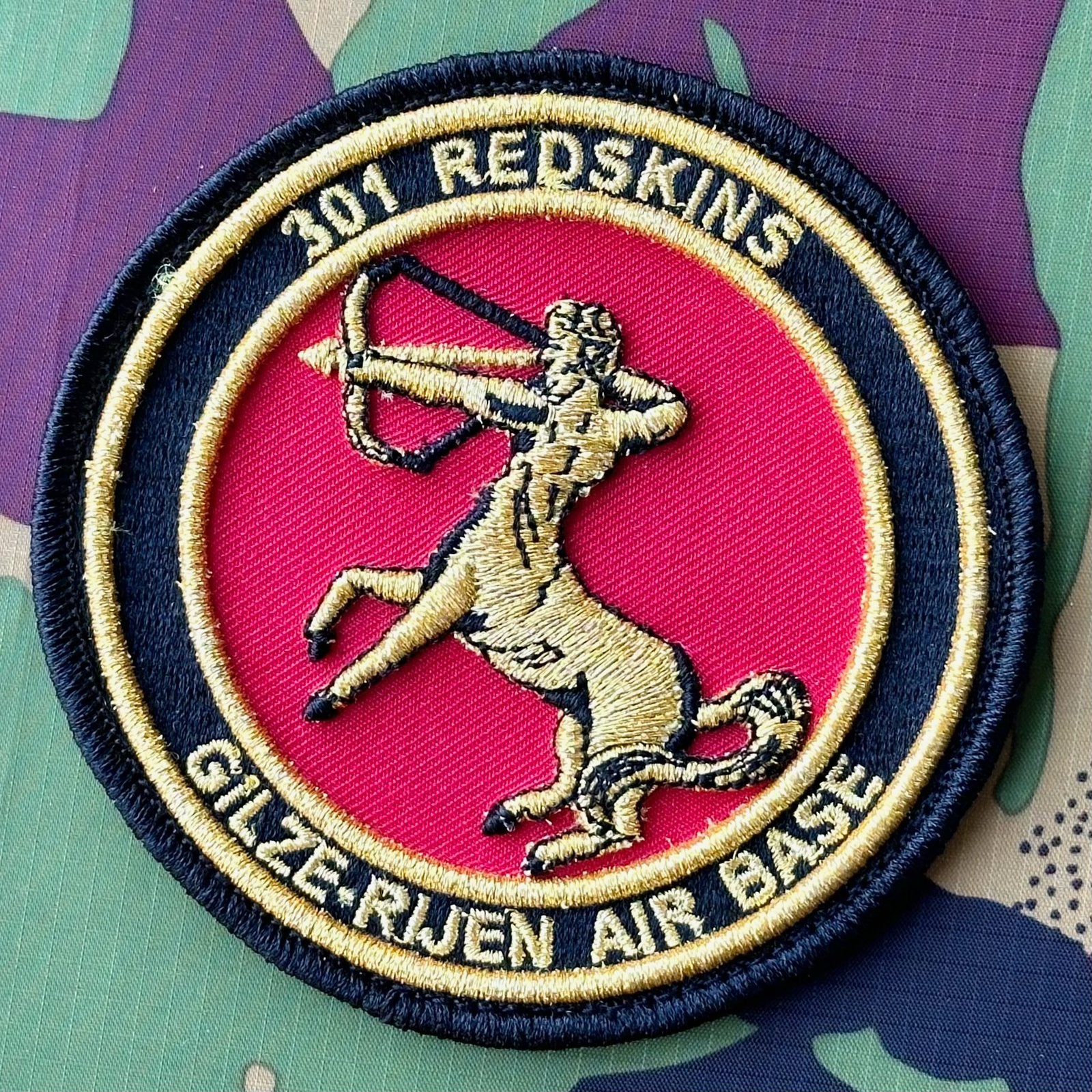 Patch RNLAF 301 SQN Redskins V2, Verzamelen, Militaria | Algemeen, Ophalen of Verzenden, Luchtmacht, Nederland, Embleem of Badge