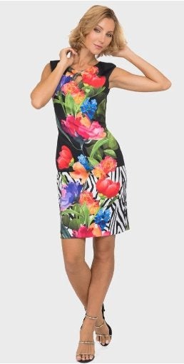 Joseph Ribkoff elegant fleurige stretch jurk mt 46, Kleding | Dames, Jurken, Overige kleuren, Verzenden, ., Maat 46/48 (XL) of groter