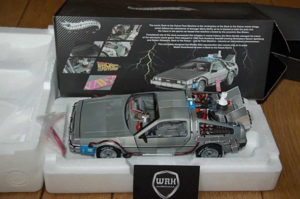 DELOREAN TIME MACHINE BACK TO THE FUTURE Hothweels elite WRH, Verzenden, Zo goed als nieuw, Auto, Hot Wheels