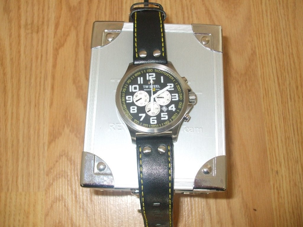 Horloge TW Steel Renault F1 team, Overige merken, Leer, Staal, Polshorloge