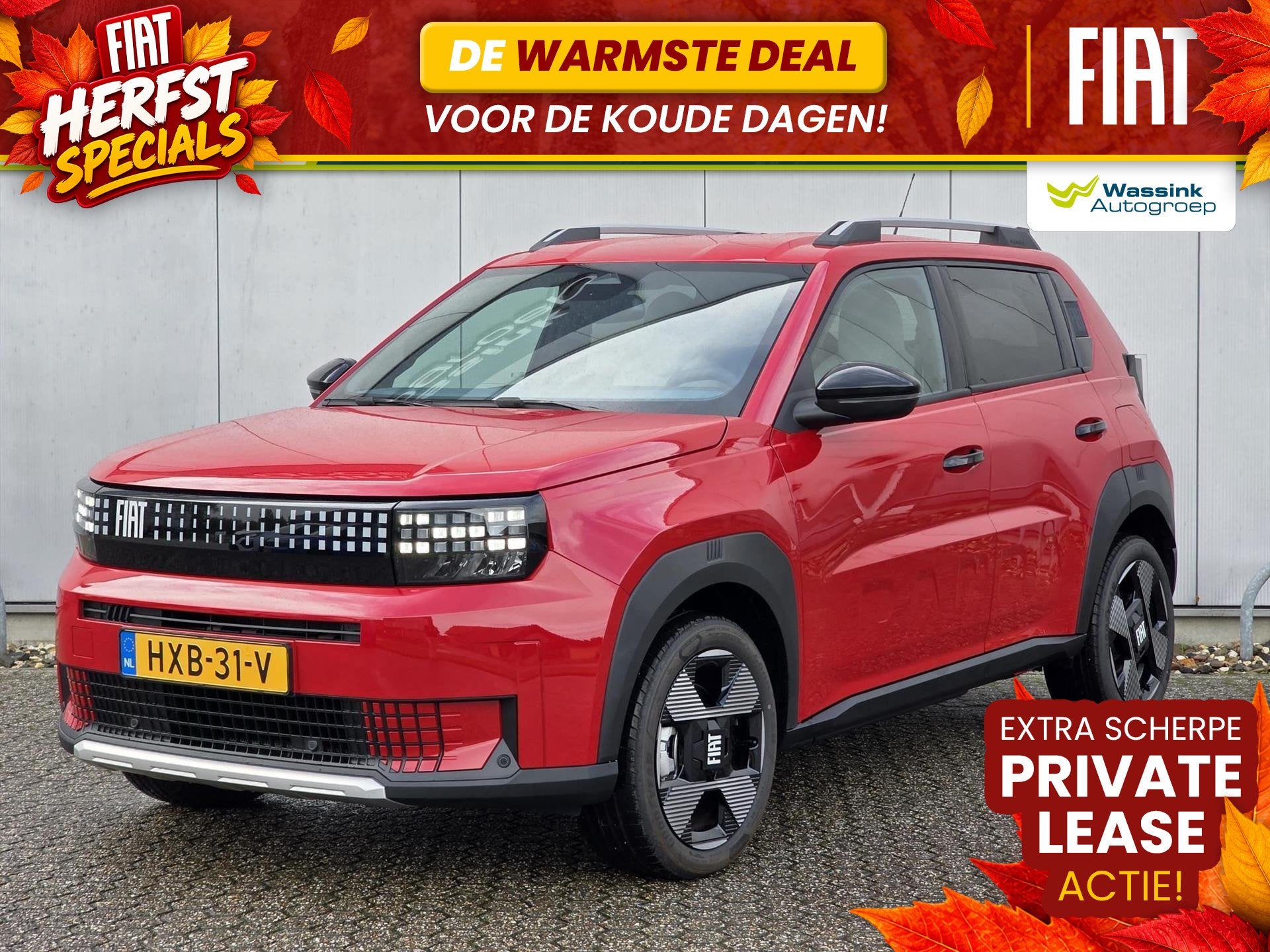 Fiat Grande Panda 44kWh 113pk La Prima | Navigatie | Stoel e, Stof, Zwart, Panda, Origineel Nederlands