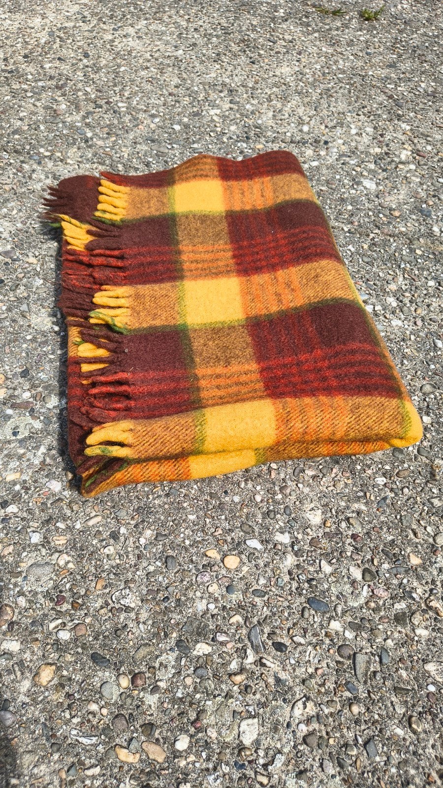 Geruite wollen plaid 116 x 150 cm, Wol, 116 cm, Zo goed als nieuw, Plaid
