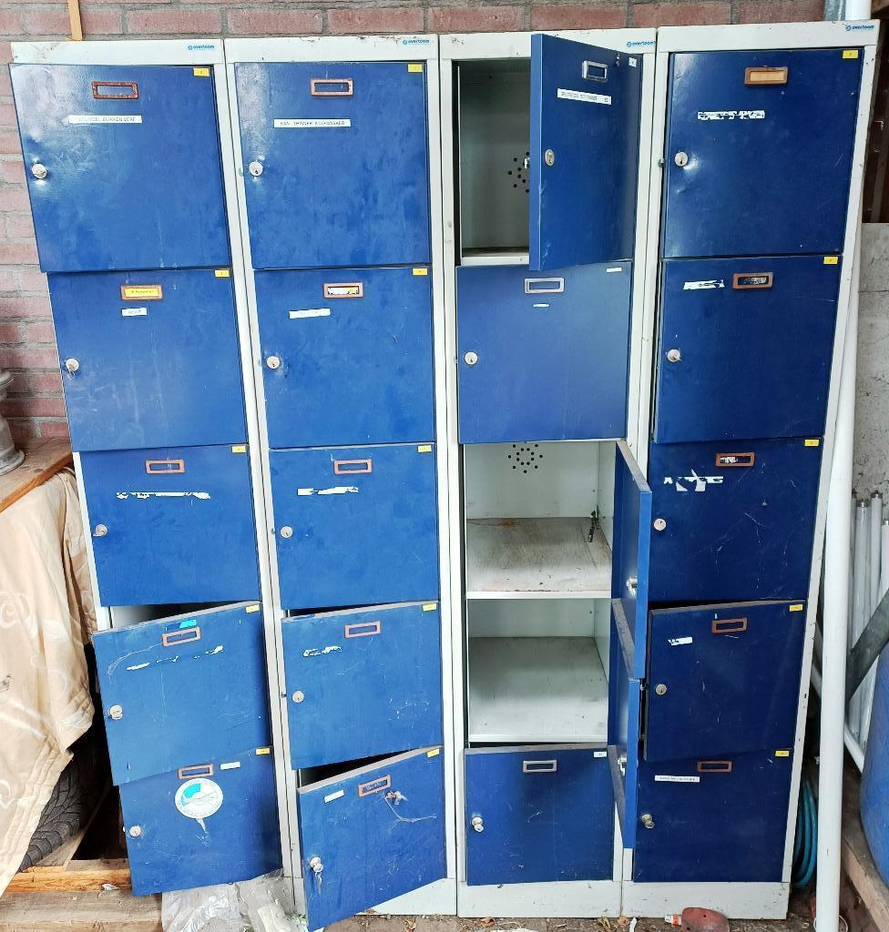 4 lockerkasten met totaal 20 kastjes, Huis en Inrichting, Kasten | Lockerkasten, Ophalen, Gebruikt