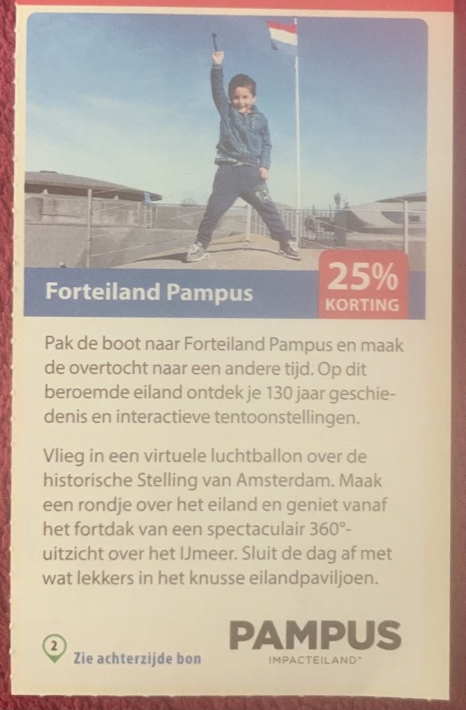 Forteiland Pampus in Muiden Voordeelbon, Drie personen of meer, Museumbon