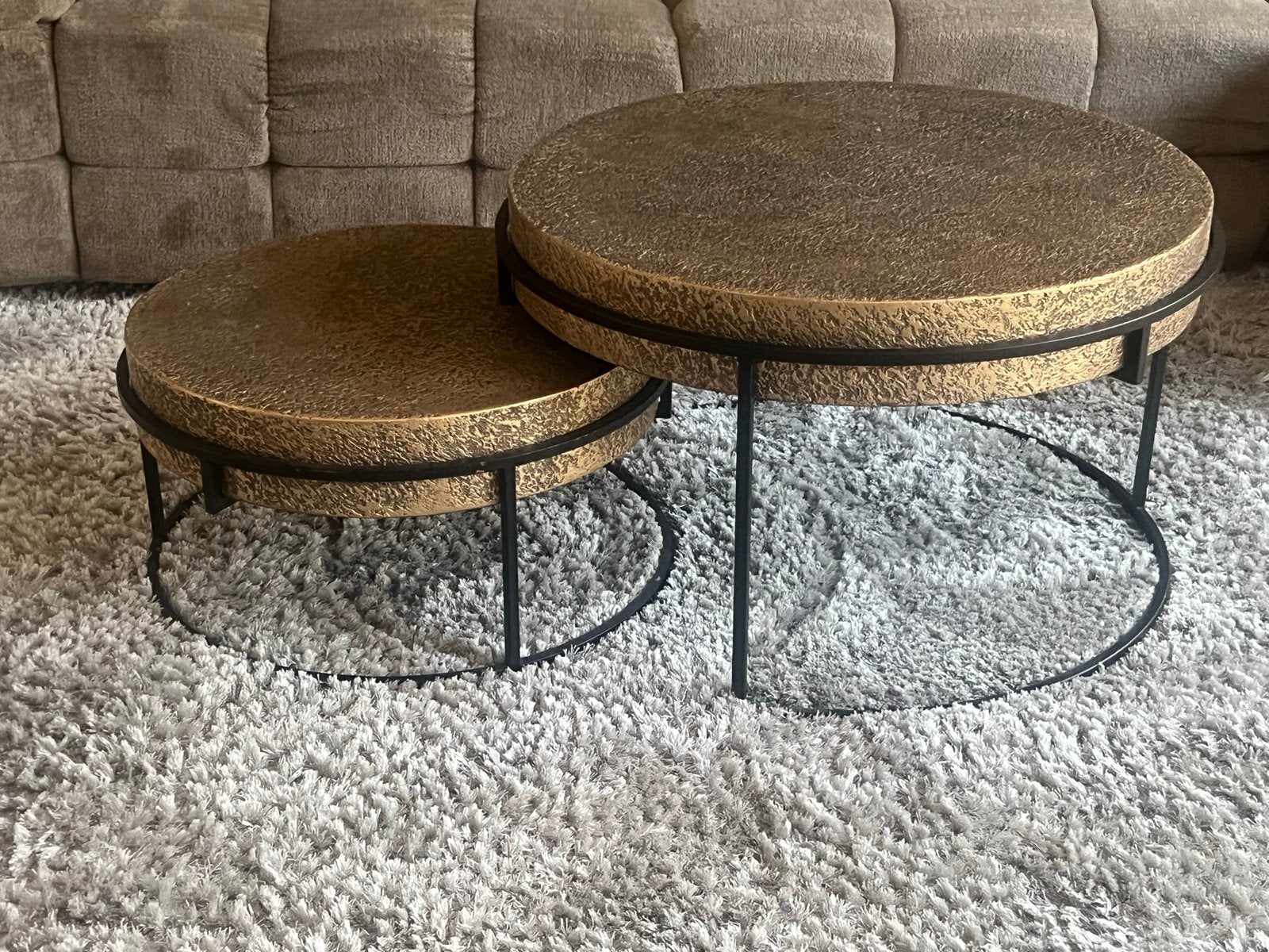 Richmond Interiors | Salontafel Derby set van 2, Ophalen, 50 tot 100 cm, Rond, 5 – 50