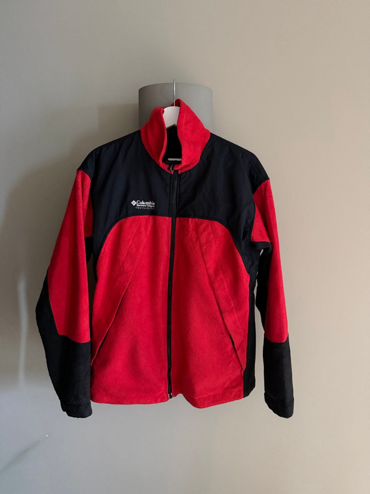 Columbia Tectonite Fleece Jas Rood/Zwart - Lichte Beschadigi, Ophalen of Verzenden, Gedragen, Maat 52/54 (L), Meerkleurig