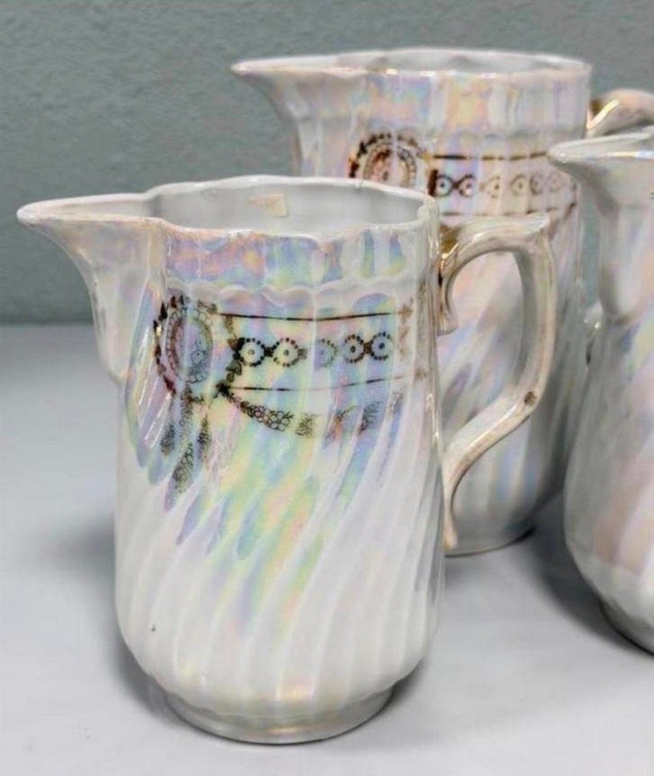 3 Kannen Sadler Swirl Lustreware theeset vintage parelmoer, Ophalen of Verzenden
