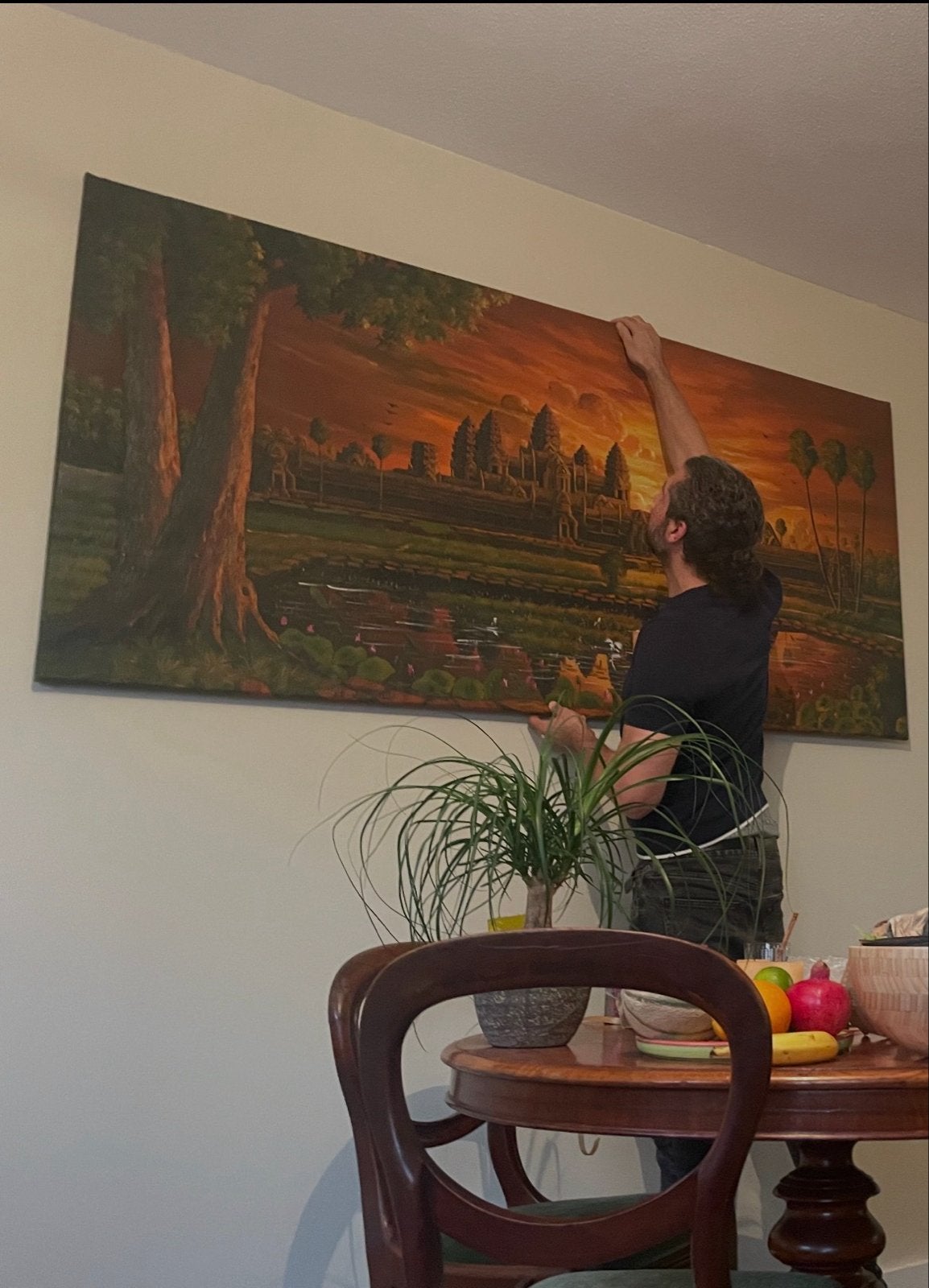 Handgeschilderd schilderij Angkor Wat, Cambodja - Acryl, Antiek en Kunst, Ophalen