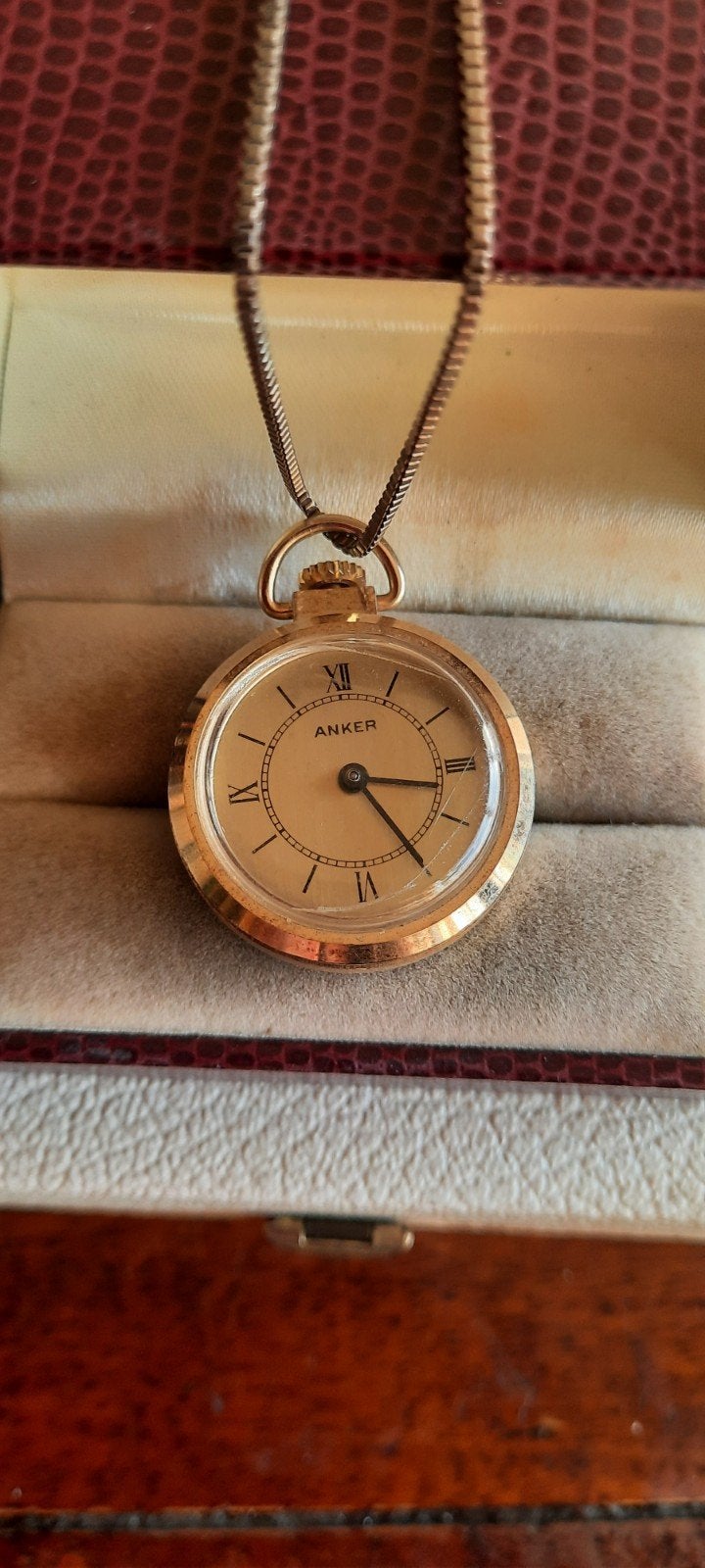 Vintage zakhorloge,mechanisch,Anker., Ophalen of Verzenden, Goud, Hanger, Verguld