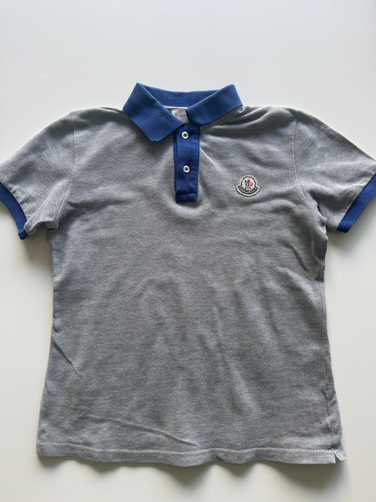 Moncler Polo Shirt Grijs/Blauw -, Kinderen en Baby's, Ophalen of Verzenden, Zo goed als nieuw, Jongetje
