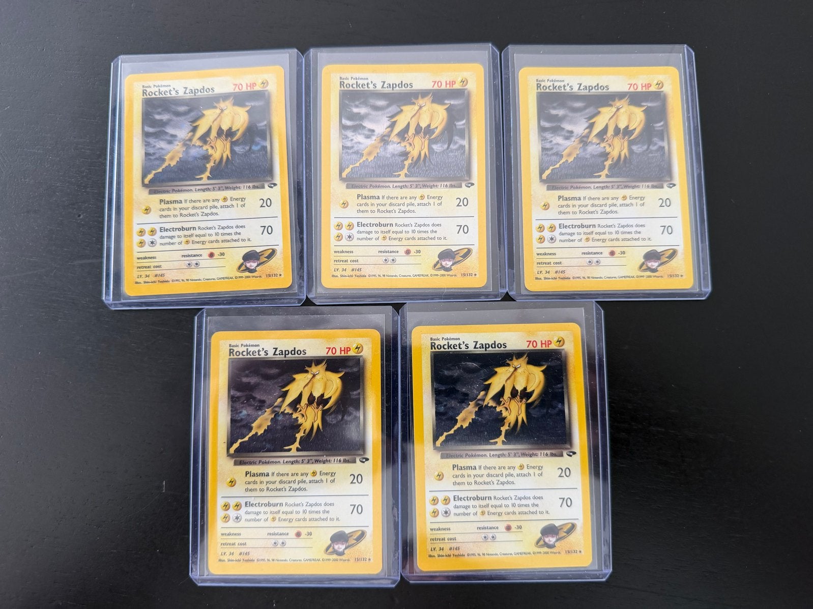 5x Rocket's Zapdos Pokémon Kaart - Wizards 15/132, Ophalen of Verzenden, Zo goed als nieuw, Meerdere kaarten