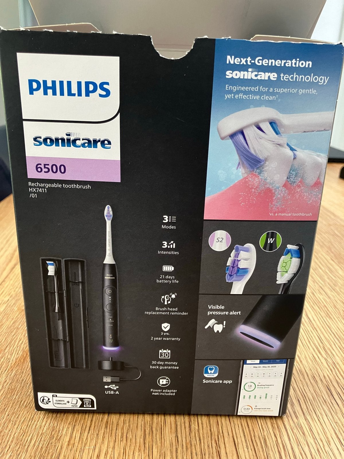 Philips Sonicare 6500 Oplaadbare Tandenborstel Zwart, Ophalen of Verzenden, Nieuw, Tandenborstel