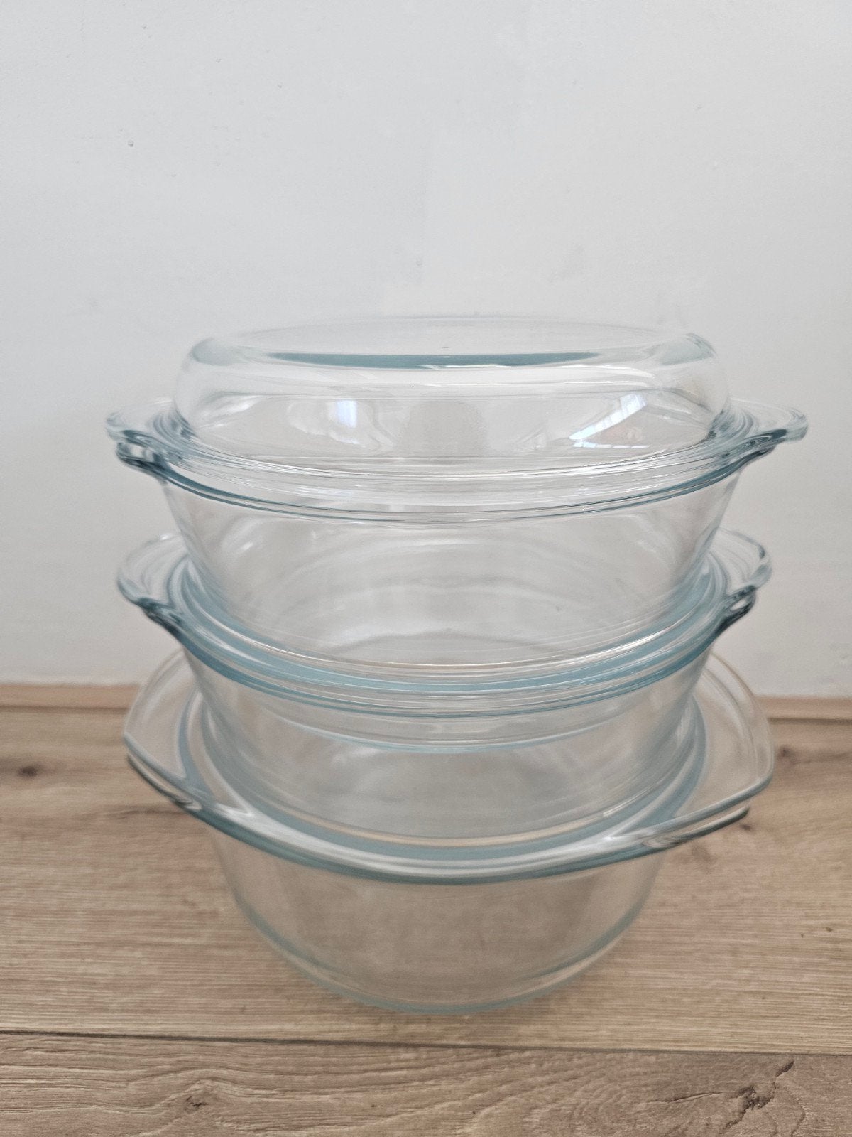Pyrex ronde glazen ovenschalen met deksel  - Nieuw!, Met deksel, Ophalen, Nieuw, Glas