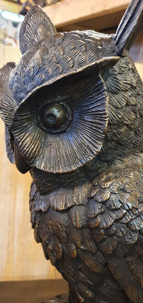 WIJZE UIL / BRONZEN BEELD / opruiming!!, Nieuw, Info@huisentuindecoratiemarie.nl, Huis en tuin decoratie marie, Dierenbeeld