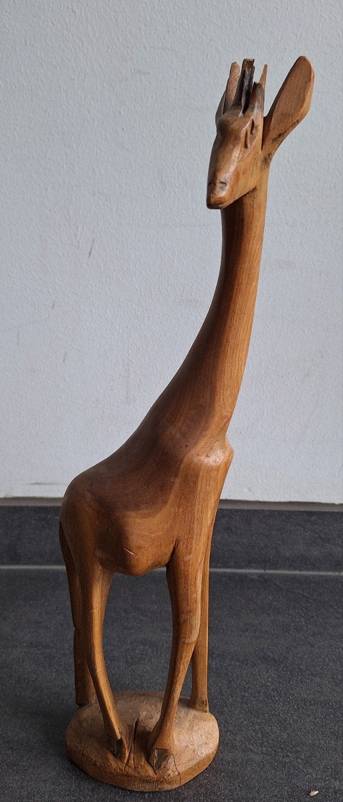 Houten Giraffe Beeld - Handgesneden Decoratie, Antiek en Kunst, Kunst | Beelden en Houtsnijwerken, Ophalen of Verzenden, 20 - 50 cm
