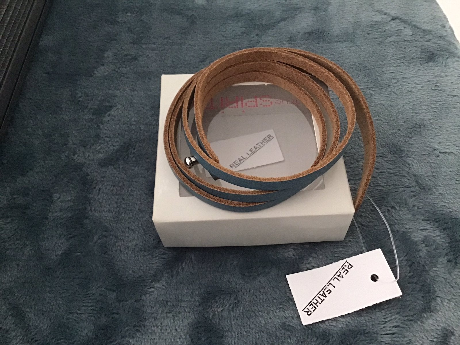 Lederen armbandje, blauw, verstelbaar, Ophalen of Verzenden, Nieuw, Blauw, Leer