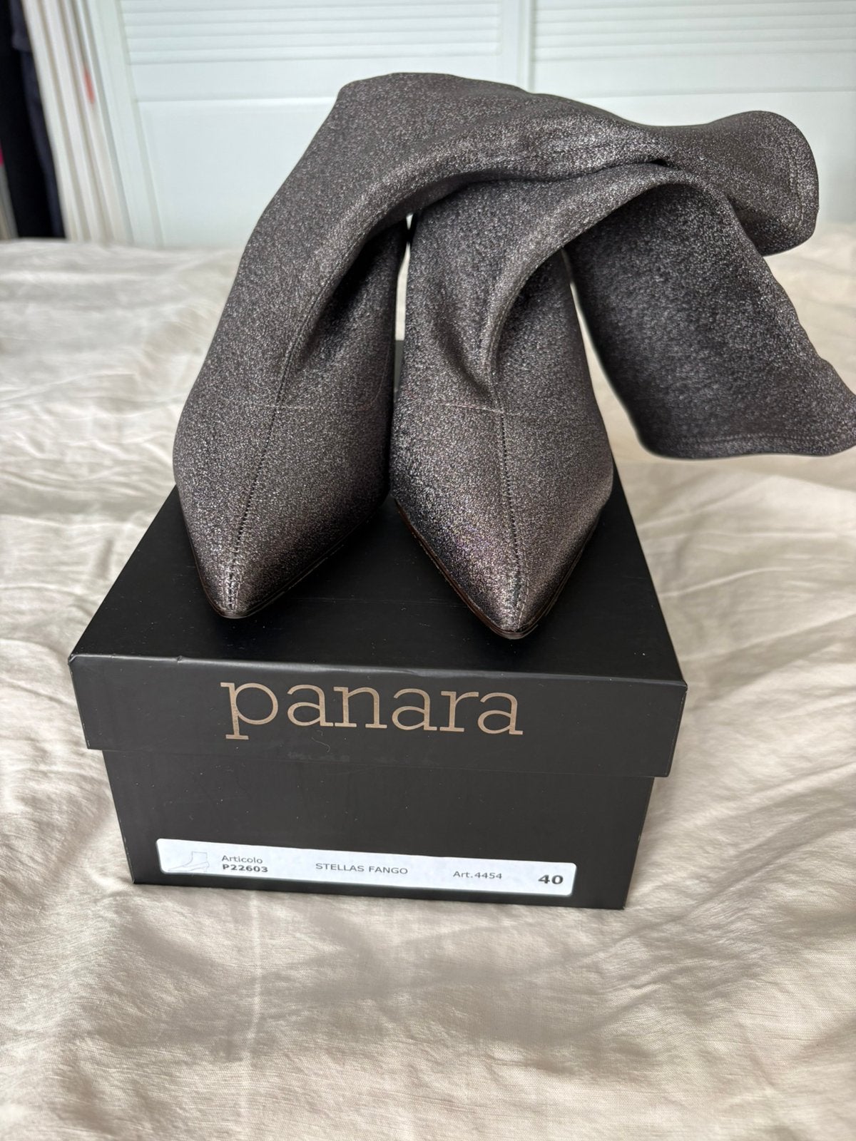 PANARA laarsjes,40,taupe metalic stof,nieuw!!€35 ex verz, Overige kleuren, Lage of Enkellaarzen, Nieuw, Ophalen of Verzenden