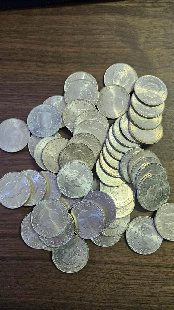 51 x zilveren tientje juliana, Ophalen of Verzenden, Koningin Juliana, 10 gulden, Zilver