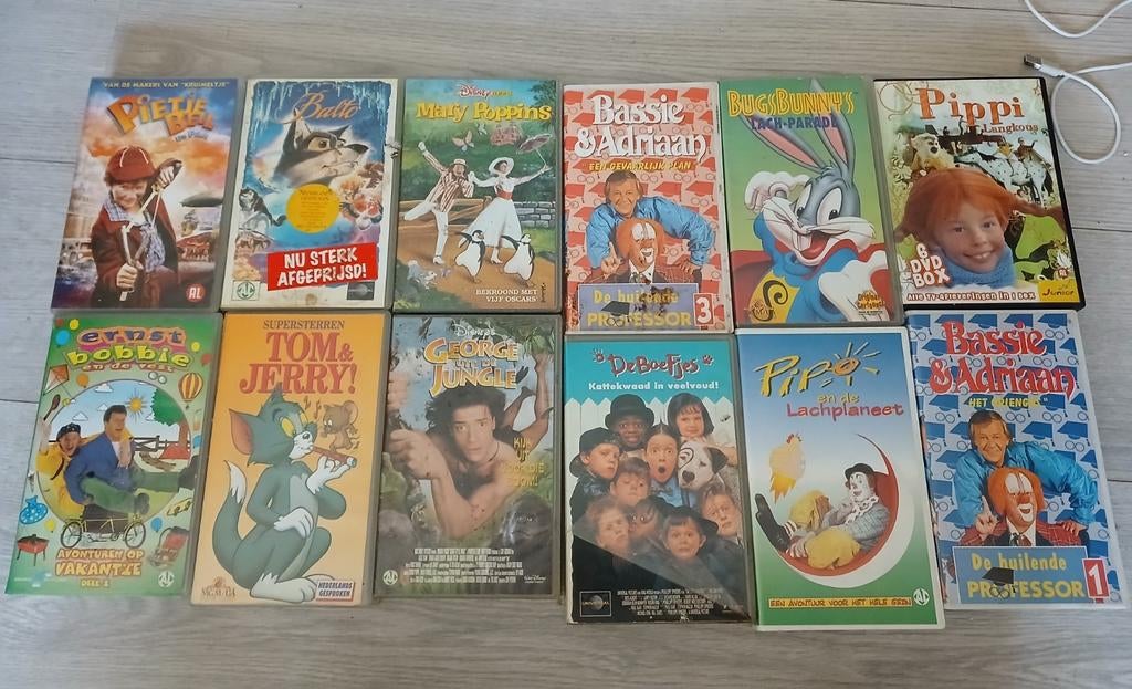 Grote collectie VHS-banden: Kinderfilms en series, Ophalen, Gebruikt, Tekenfilm, Alle leeftijden