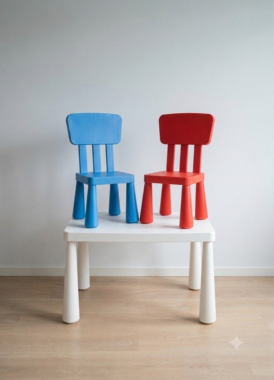 IKEA Mammut kindertafel met 2 stoelen, Ophalen, Zo goed als nieuw, Tafel(s) en Stoel(en)