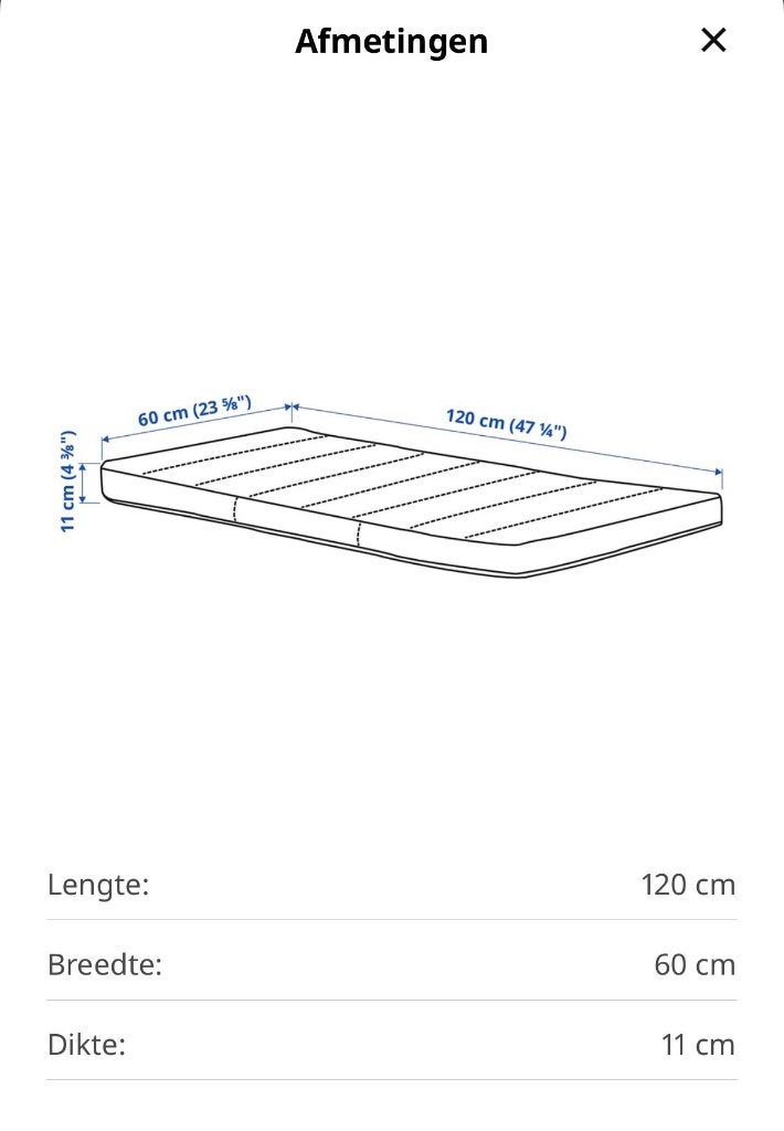 Foto 4 van Matras voor ledikant Drommande Ikea