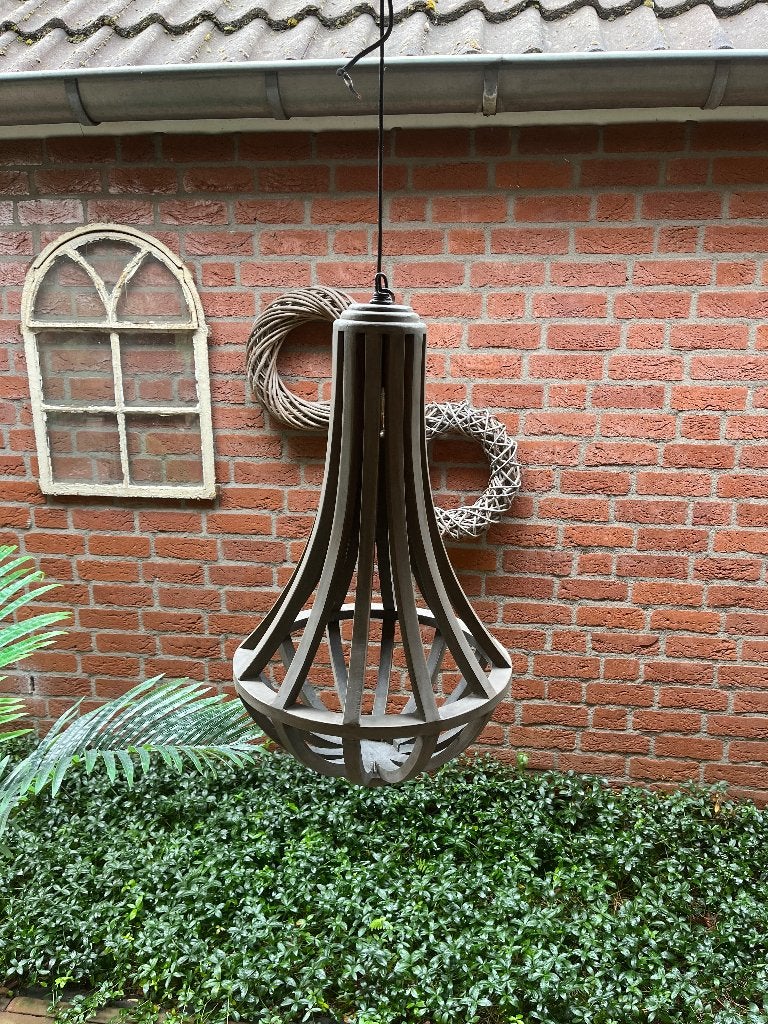 Decoratieve houten hanglamp voor binnen/buiten, Huis en Inrichting, Lampen | Hanglampen, Rustiek, Landelijk, Modern, Overige fittingen