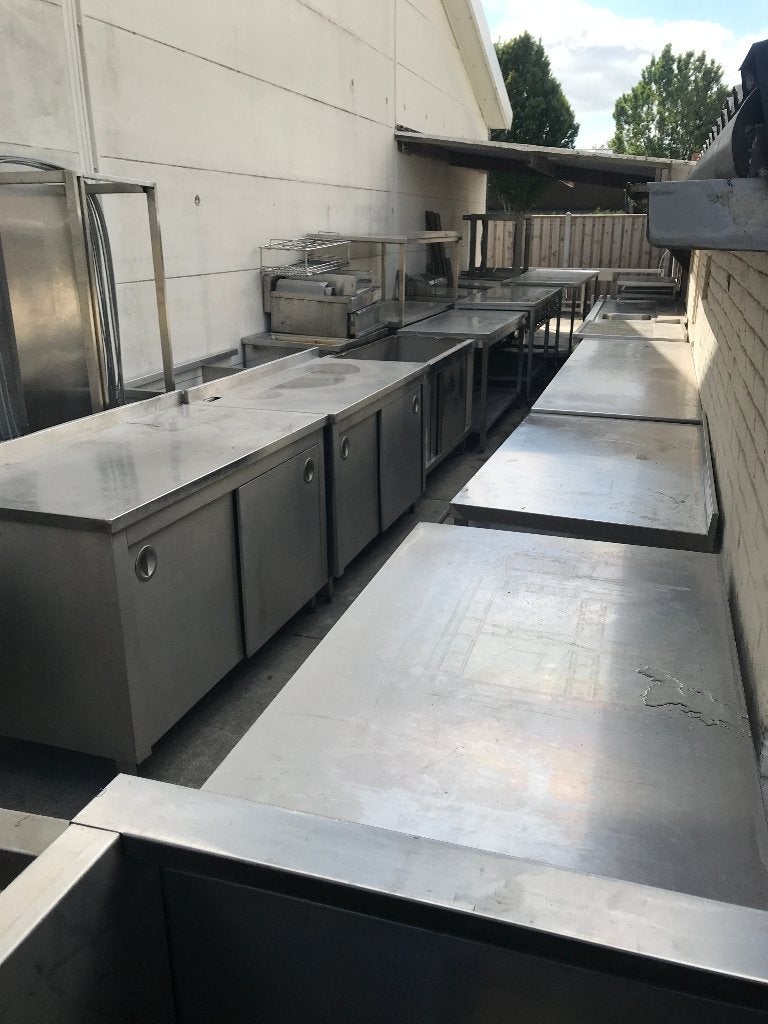 RVS units / meubels voor Buitenkeuken / Werkplaats/ Keuken, Ophalen, Gebruikt, Gas