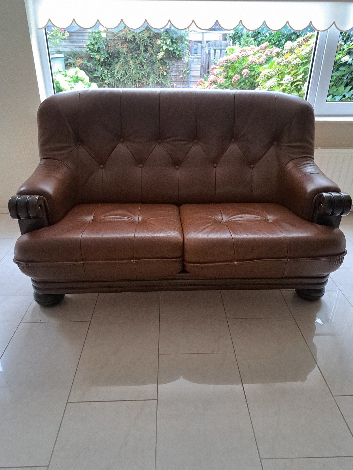 Leren bank - 2-zits - Klassieke stijl, Ophalen, Gebruikt, Klassiek, 150 tot 200 cm