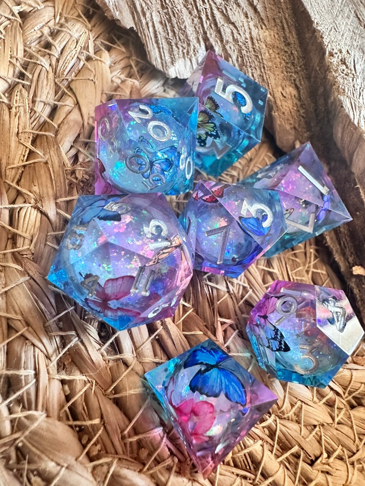 DND dice / vlinders / dobbelstenen / RPG / D&D / Nieuw