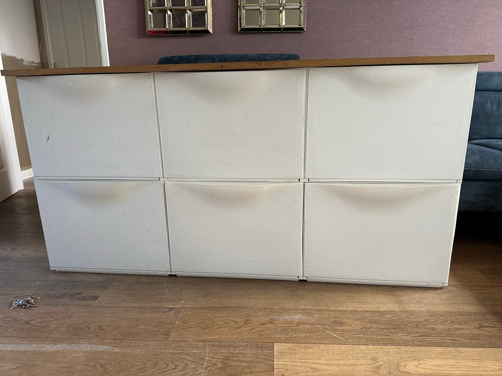 IKEA Trones schoenenkast/opbergkast met houten blad, Ophalen, Gebruikt