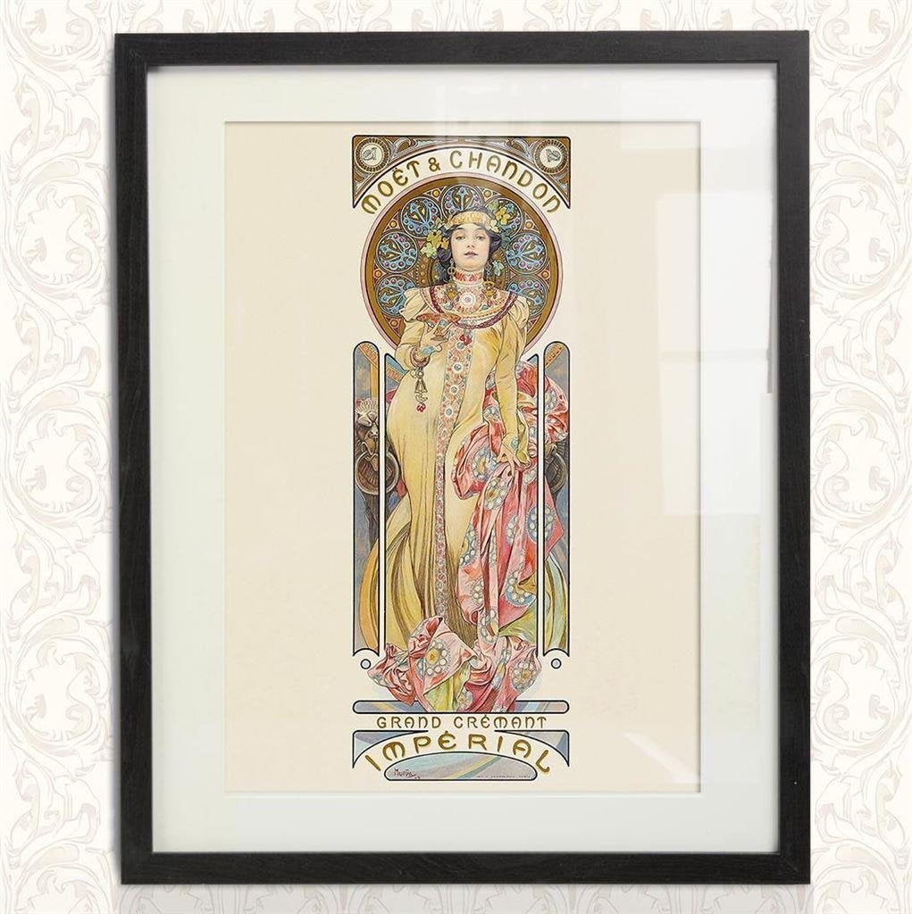 Alphonse Mucha Moët & Chandon Champagne Poster in lijst, Verzenden, Nieuw, A1 t/m A3, Film en Tv