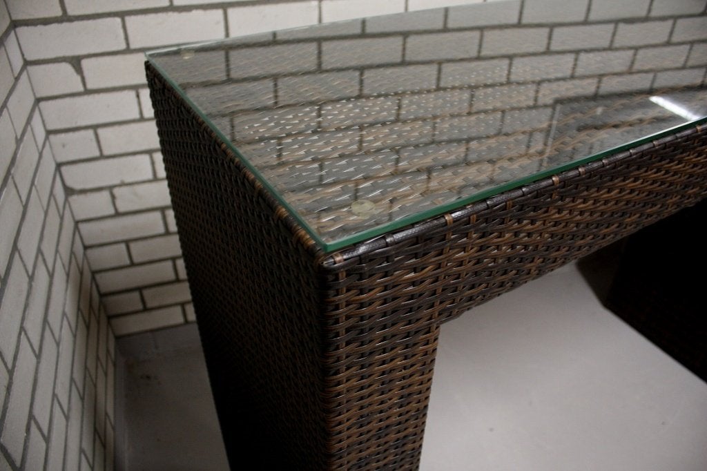 Mooie lange bartafel statafel tuintafel wicker terras 3x, Tuin en Terras, Tuinmeubel-accessoires, Ophalen