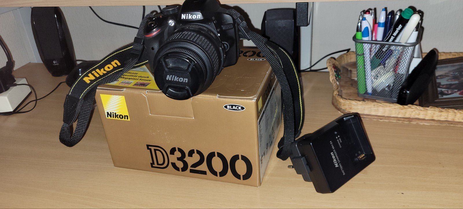 Nikon D3200 Spiegelreflexcamera met 18-55mm lens, Ingebouwde flitser, Spiegelreflex, Ophalen of Verzenden, Zo goed als nieuw
