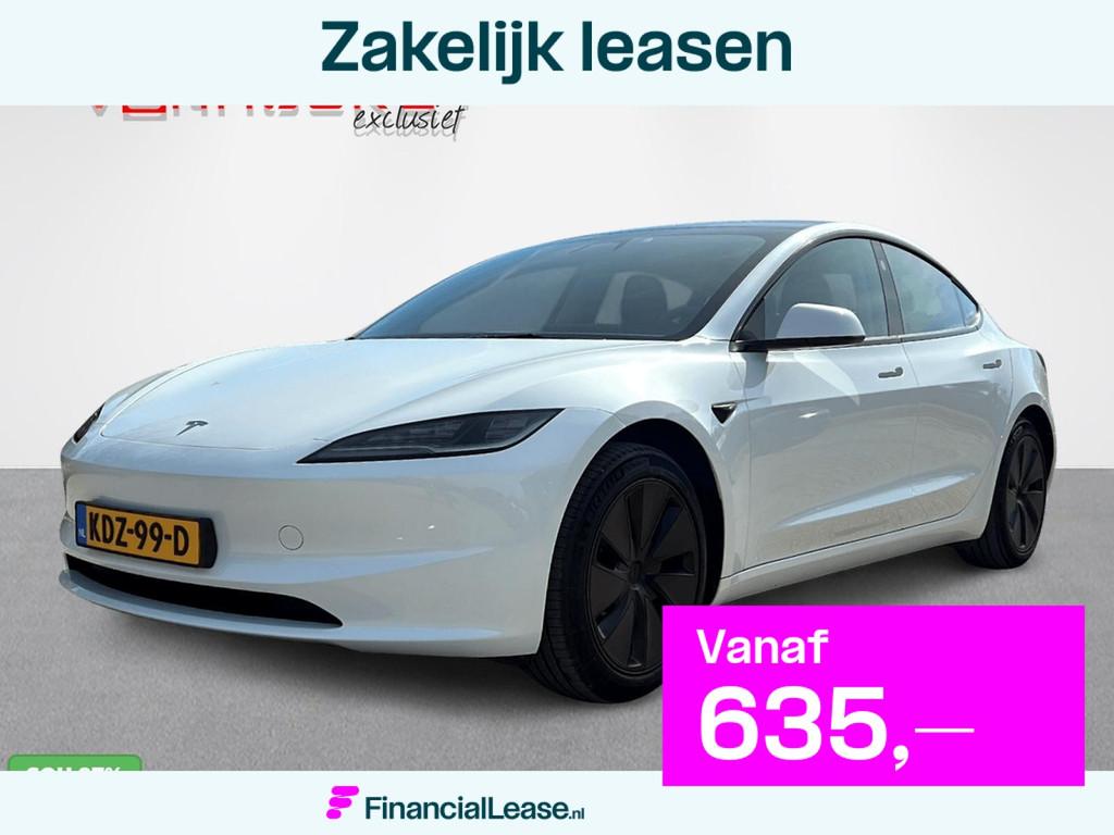 Tesla Model 3 RWD Nieuw Model + Trekhaak!, Automaat, Achterwielaandrijving, Gebruikt, Zwart