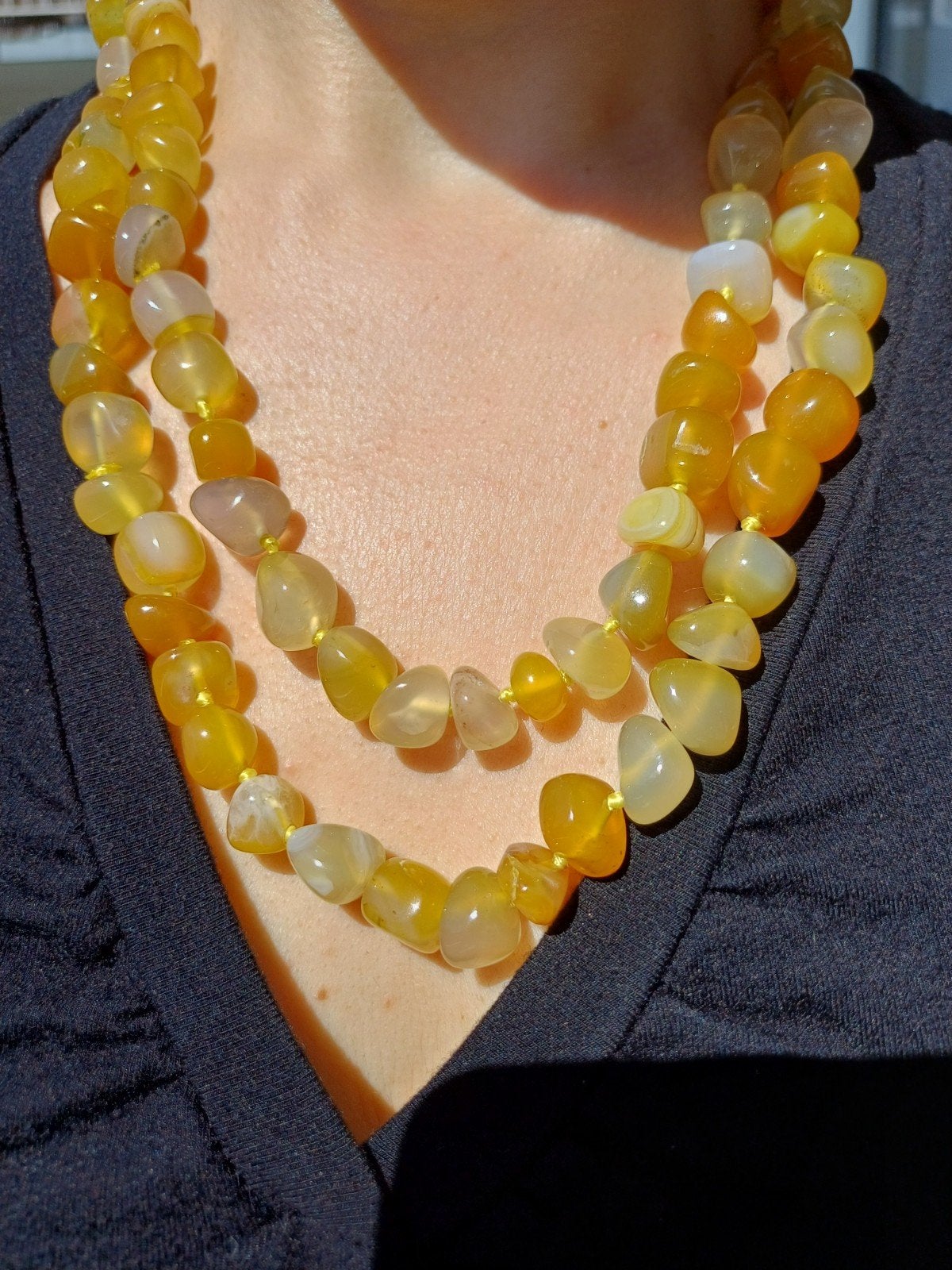 Vanoli collier / ketting van honing agaat, Sieraden, Tassen en Uiterlijk, Kettingen, Daiva1973@hotmail.com, Vanoli, Amsterdam