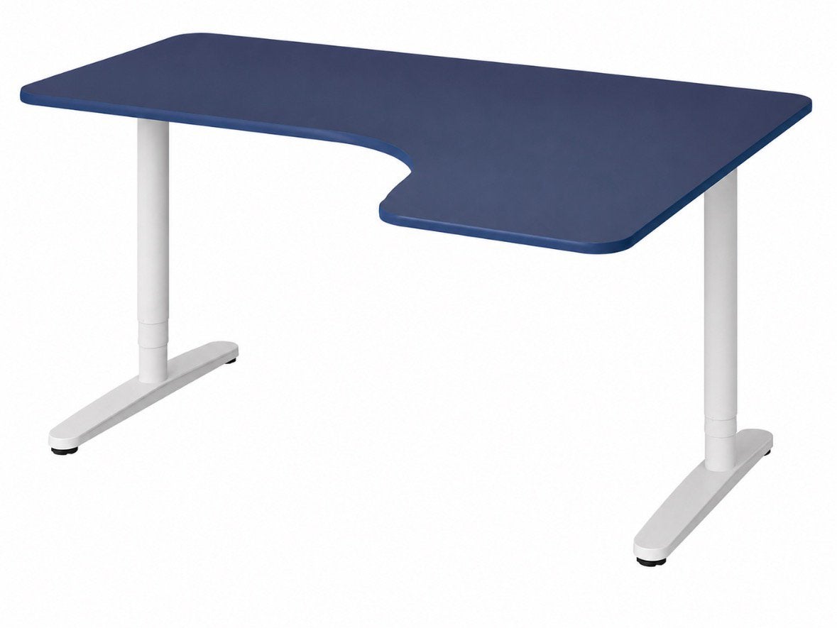 Blauw Ikea Burea, Huis en Inrichting, Bureaus, Ophalen, Zo goed als nieuw, Hoekbureau