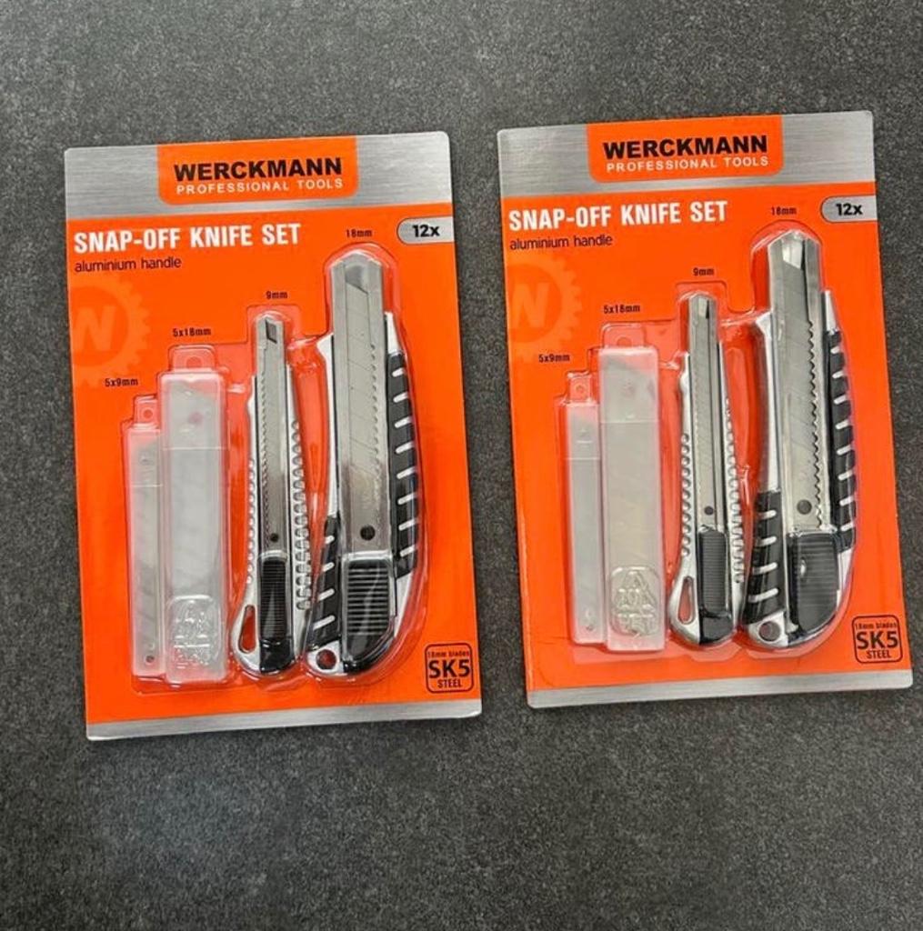 Werckmann afbreekmes set - aluminium handvat (2stuks), Ophalen of Verzenden, Nieuw