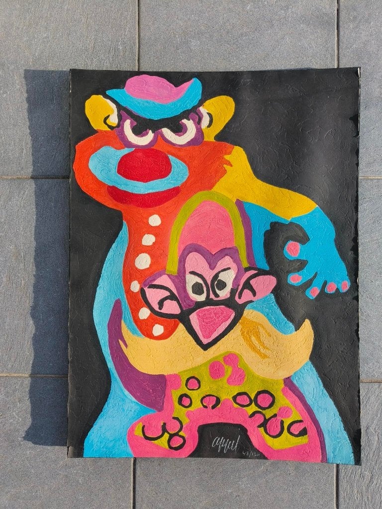 Karel Appel cirus, Antiek en Kunst, Kunst | Litho's en Zeefdrukken, Gesigneerd, Verzenden, Gravure, Dieren en Natuur