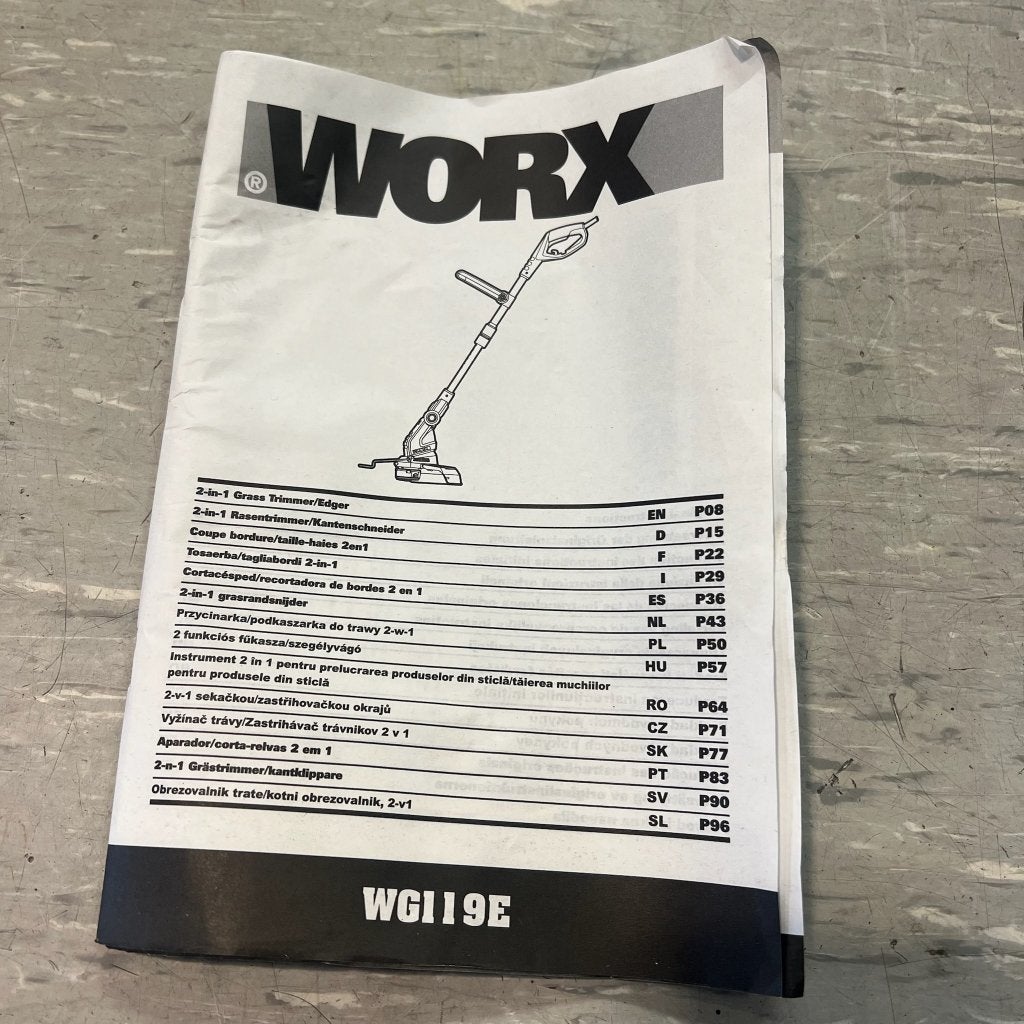 Worx WG119E Kantenmaaier | compleet | 417352, Cirkelmaaier, Gebruikt, Elektrische grasmaaier, Worx