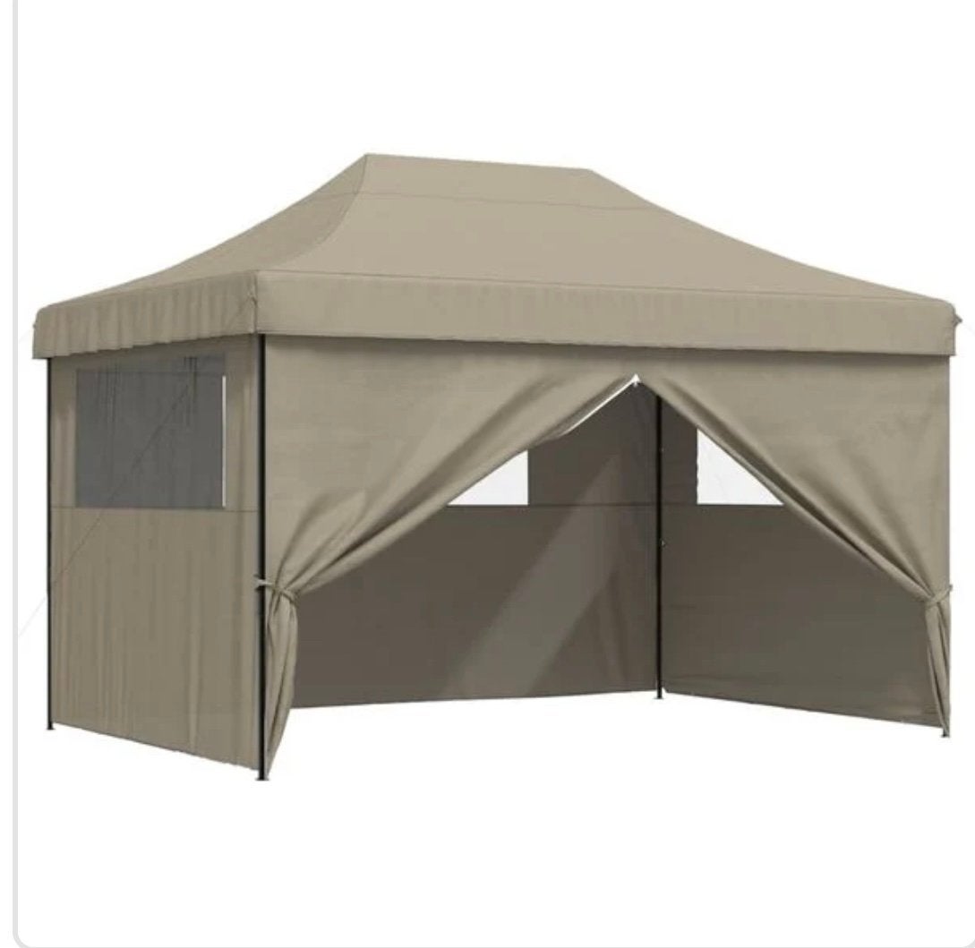 Partytent taupe VidaXL met vier wanden 3x4,5, Ophalen, Zo goed als nieuw, Minder dan 5 meter