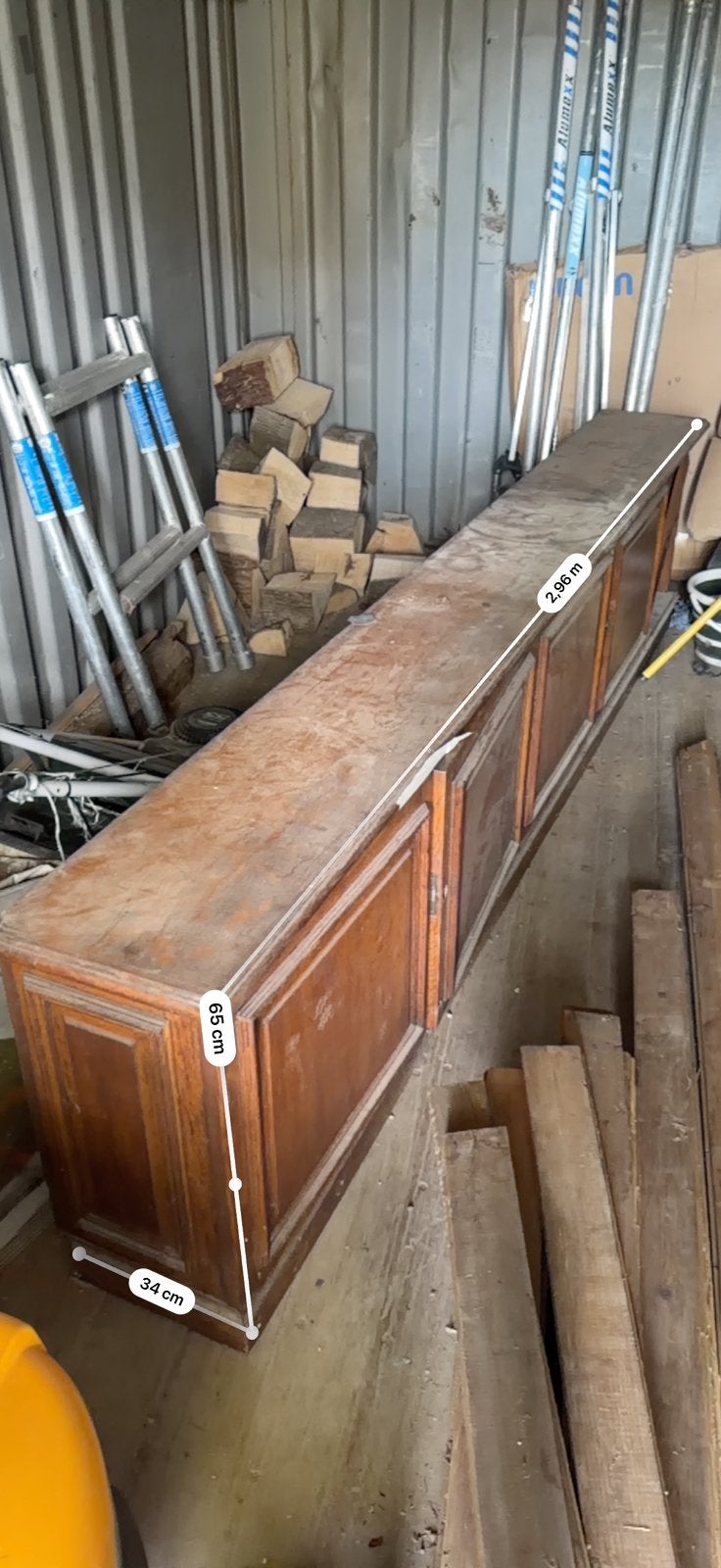 Grote oude houten kast / dressoir – 296 cm breed, Ophalen