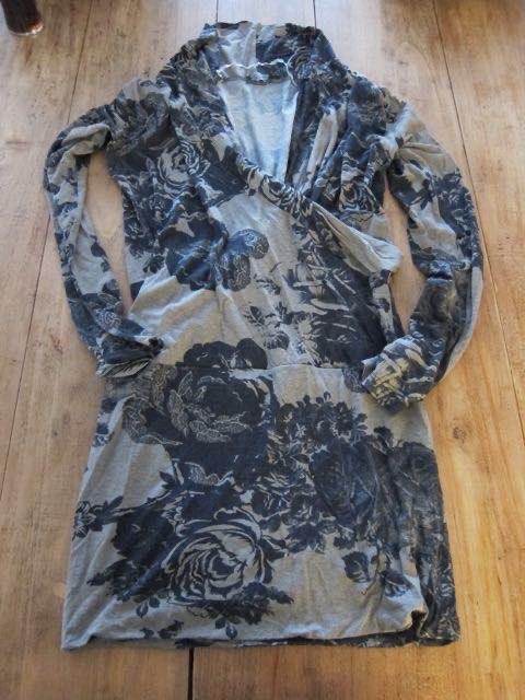 Geisha jurk maat l grijs bloemen, Geisha, Maat 42/44 (L), Zo goed als nieuw, Merkfreak