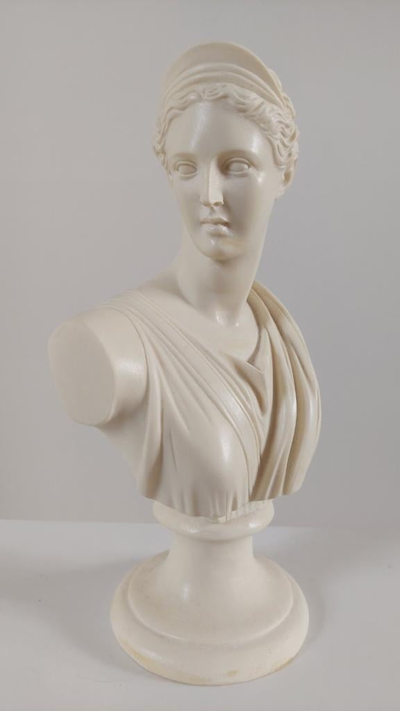 Buste borstbeeld Diana Artemis marmer composiet kunsthars., Antiek en Kunst, Ophalen of Verzenden