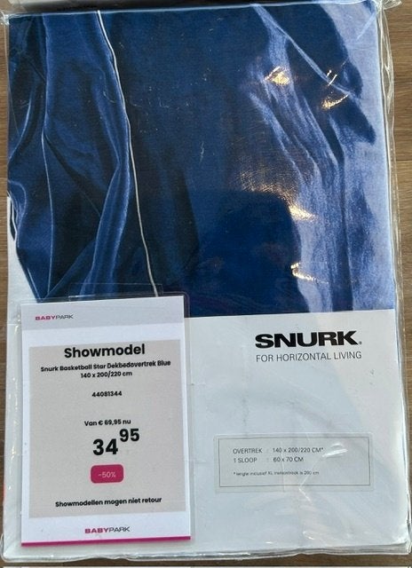 Snurk Basketball Star Dekbedovertrek Blue 140 x 200/220 cm, Eenpersoons, Blauw, Dekbedovertrek, Nieuw