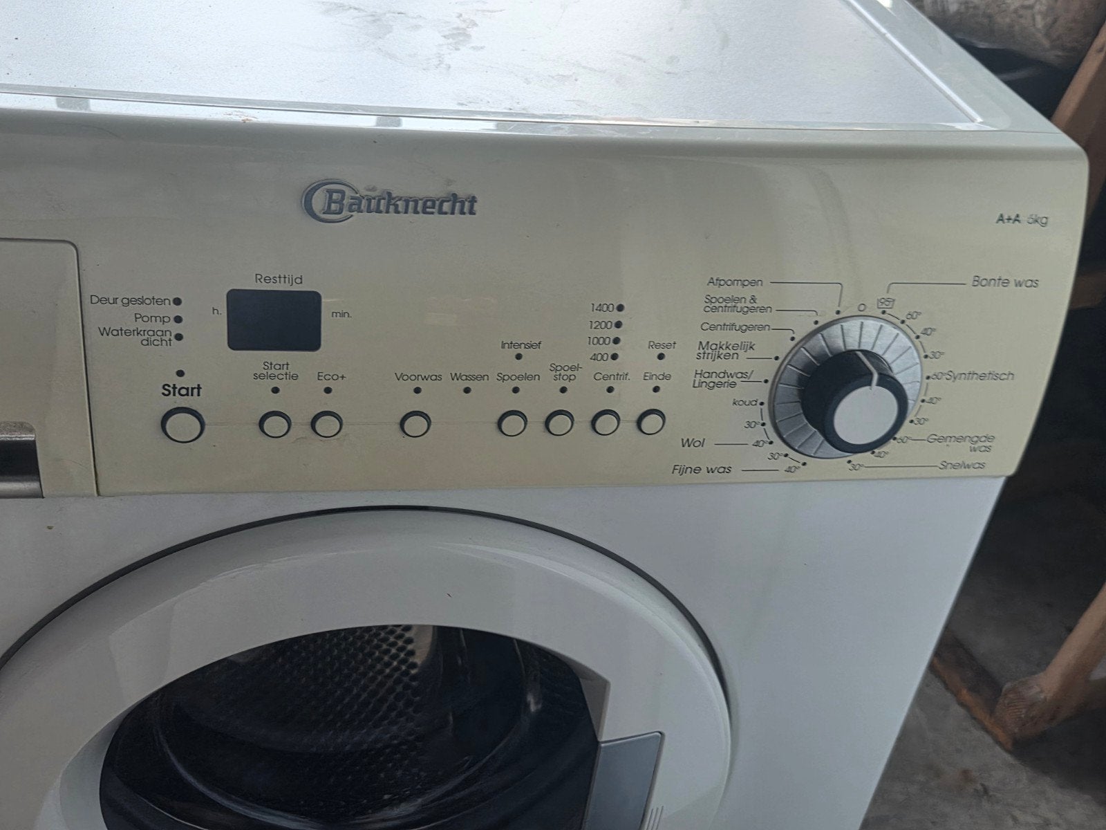 Bauknecht Prestige 1400 Wasmachine A++ 5kg, 1200 tot 1600 toeren, Gebruikt, 4 tot 6 kg, Ophalen of Verzenden