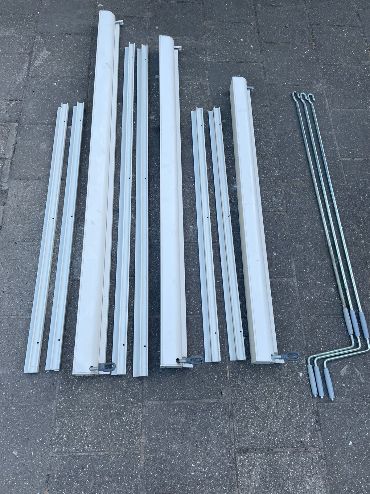 Screens/zonwering 3 stuks, Tuin en Terras, Minder dan 150 cm, Ophalen, Gebruikt, Markies