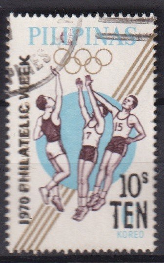 Filipijnen 1970 Olympische spelen Volleybal, Verzenden, Gestempeld, Sport