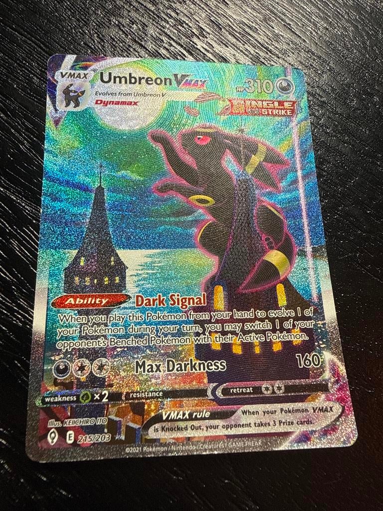 Umbreon VMAX Alt Art (Super Zeldzaam), Ophalen of Verzenden, Zo goed als nieuw, Losse kaart, Foil