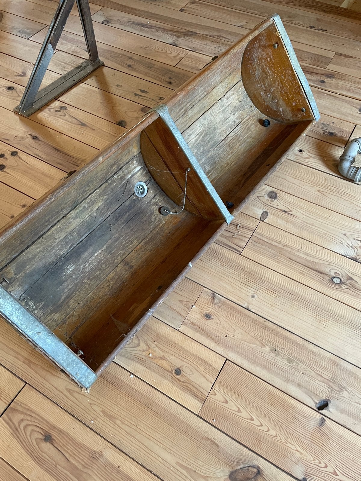 Grote Houten wasbak 150x50 trog antiek vintage, Ophalen, Gebruikt, Wastafel